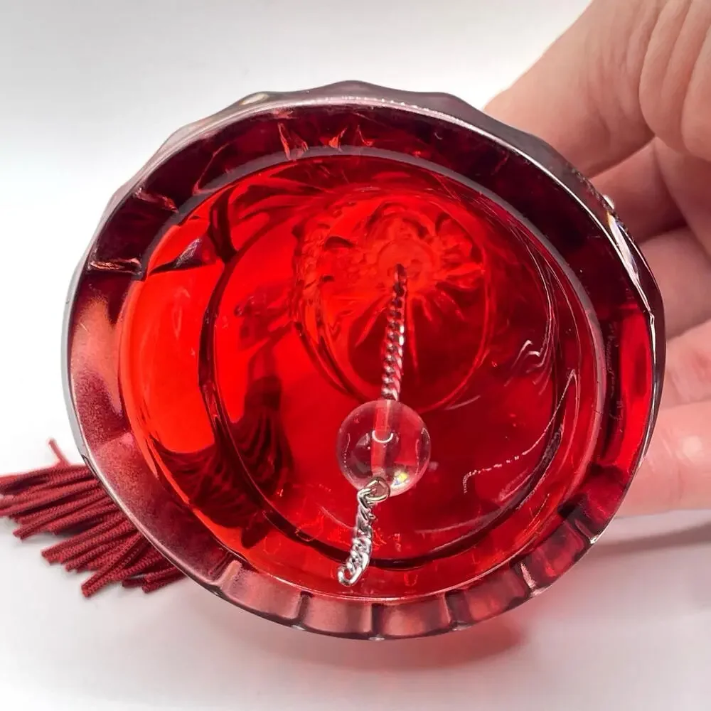 Marquis Waterford‎ Crystal Noel Angel Bell Christmas Ornament Red Clear
